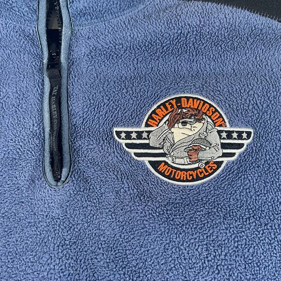 Warner Bros. Harley-Davidson Tasmanian Devil Blue Medium Fleece - Picture 6 of 8